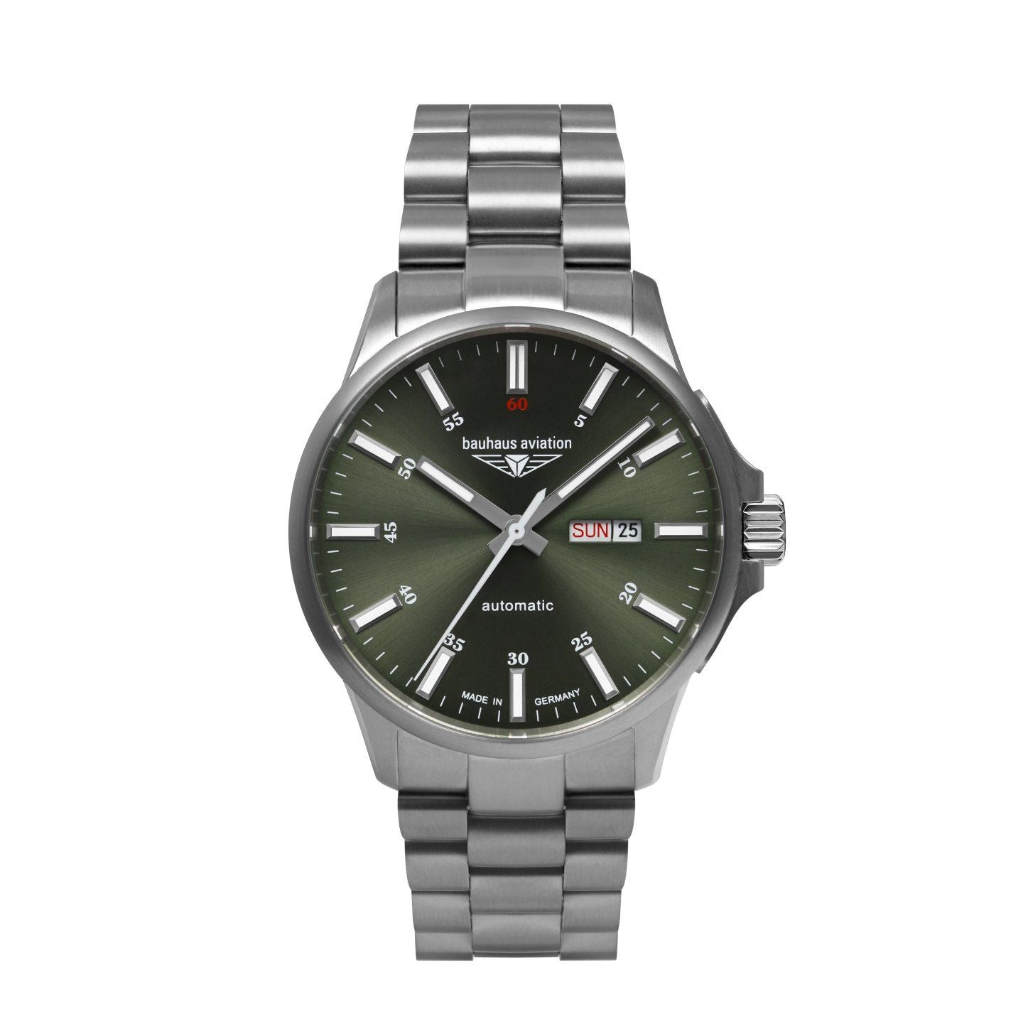 BAUHAUS AVIATION Men’s Titanium Automatic Day Date Watch 2866M4 image 3