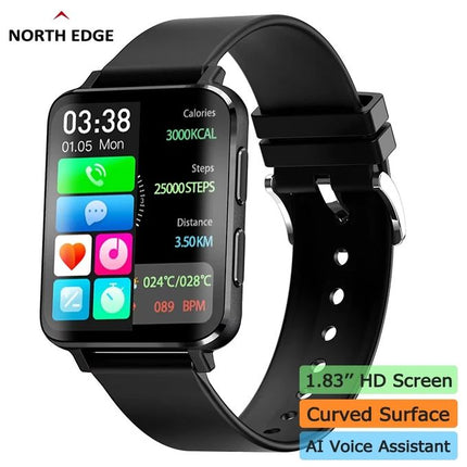 NORTH EDGE Curved Edge Bluetooth Call Smart Watch