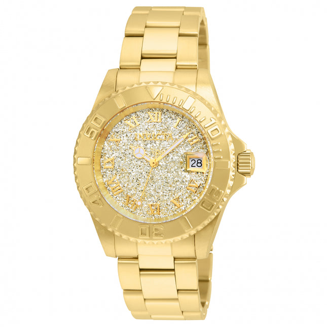 INVICTA Women's Classic 40mm Gold Iced Bling Watch