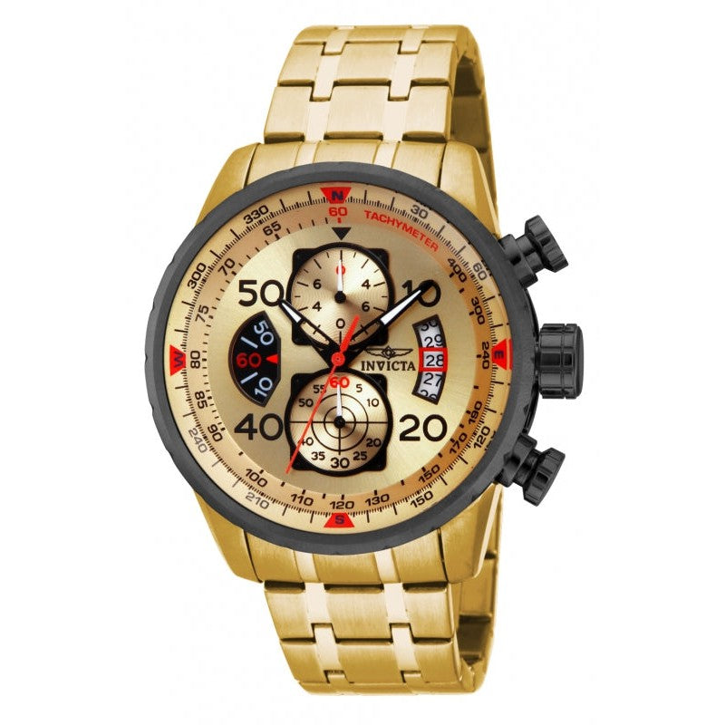 INVICTA Men s Aviator Instrument Tachymeter Chronograph 48mm Gold