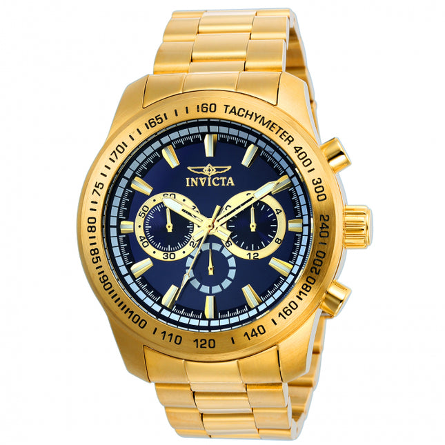 INVICTA Men's Speedway Chronograph 48mm Gold / Blue Oyster Bracelet Watch
