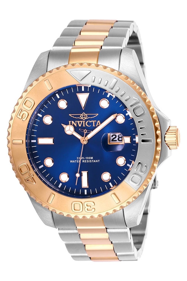 INVICTA Men's 47mm Pro Diver BIG GUY Two Tone / Rose Gold / Blue 100m Watch