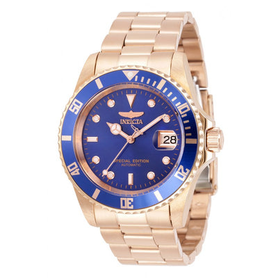 INVICTA Men's Pro Diver Automatic 42mm Special Edition Watch Rose Gold/Blue