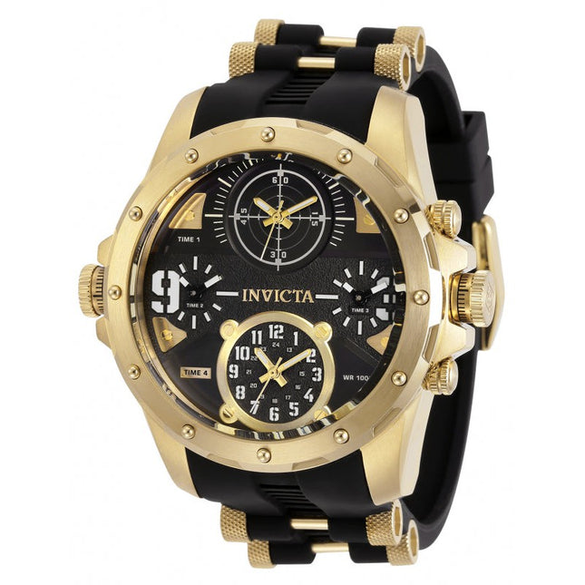 INVICTA Men's Coalition Forces 50mm Multi Time Zone Chronograph Black / Gold Watch