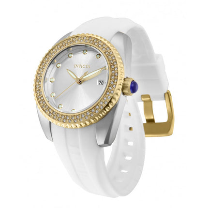 INVICTA Women's Sport Angel 38mm Gold / White Silicone Strap Watch
