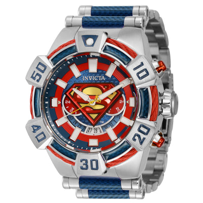 INVICTA Men's DC Comics Limited Edition Superman 52mm Blue / Red Silicone Steel Infused Watch