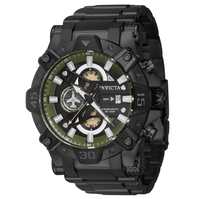 INVICTA Men's Aviator Pilot Doomsday III 52mm Black / Green Steel Edition Chronograph Watch