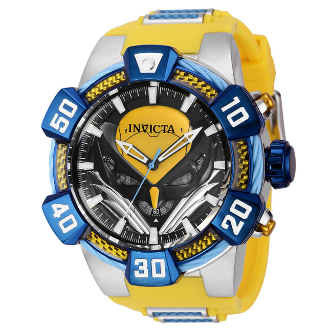 INVICTA Men's Marvel Limited Edition Wolverine Chronograph Silver / Yellow Watch
