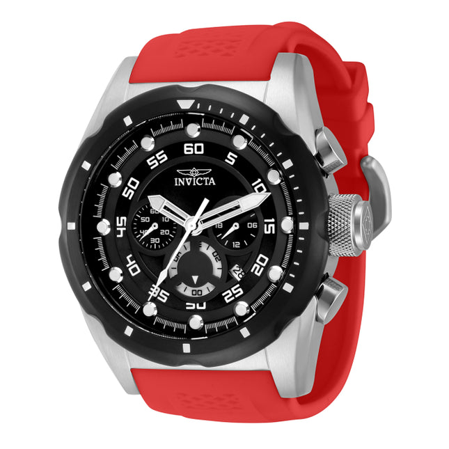 INVICTA Men's Speedway Chronograph 50mm Silver / Red Silicone Strap Watch