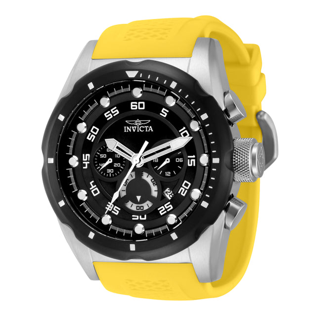 INVICTA Men's Speedway Chronograph 50mm Silver / Yellow Silicone Strap Watch