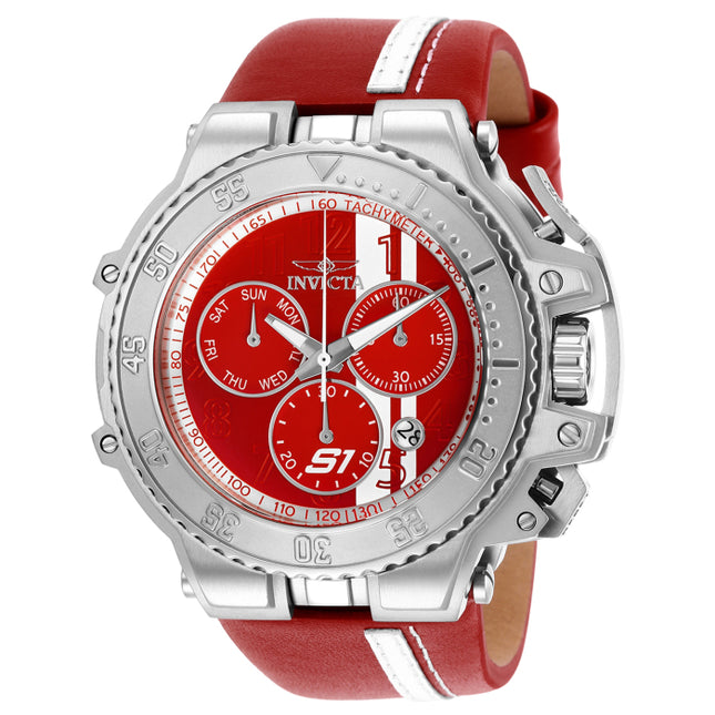 INVICTA Men's S1 Rally Race Team 58mm Silver / Red / White Chronograph Watch