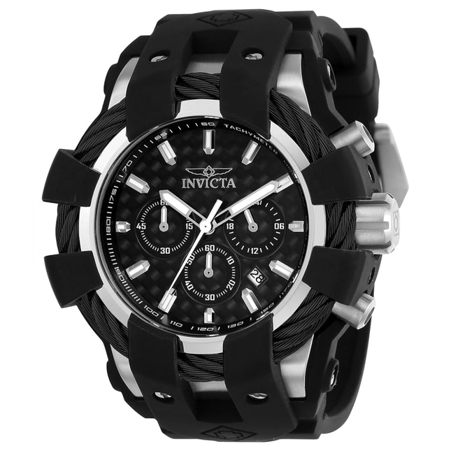 INVICTA Men's Bolt Chronograph Black/Carbon Black Wire 48mm Watch