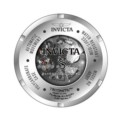 INVICTA Men's Speedway Automatic Skeleton Silicone Black / Gold Watch