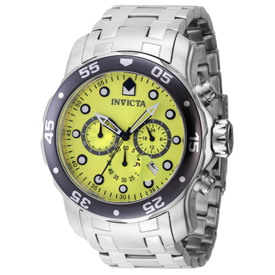 INVICTA Men's Pro Diver Colossus 48mm Steel Watch Silver/Yellow