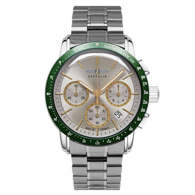 ZEPPELIN Men's New York Chronograph Steel Bracelet Watch 8878MB5 image 0
