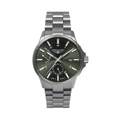 BAUHAUS AVIATION Men’s Titanium Automatic Power Reserve Watch 2860M4 image 0