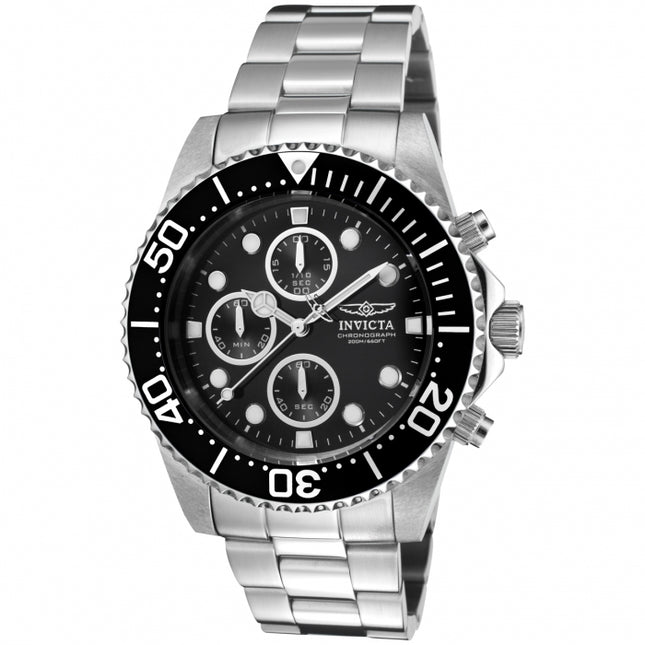 INVICTA Men's Oceanic Pro Diver 43mm Chronograph Silver / Black Watch
