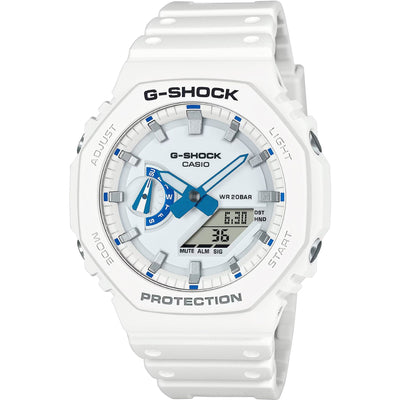 CASIO Men's G-Shock Night Glow Blue Phosphorescent 45mm Watch GA-2100 Series image 0