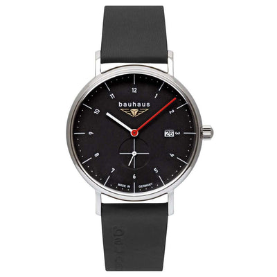 BAUHAUS Men's Quartz Date Series Leather Strap Watch 21302
