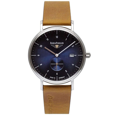 BAUHAUS Men's Quartz Date Series Leather Strap Watch 21303
