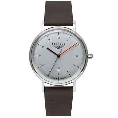 BAUHAUS Men's Quartz Date Series Leather Strap Watch 21401