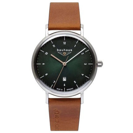 BAUHAUS Men's Quartz Date Series Leather Strap Watch 21404
