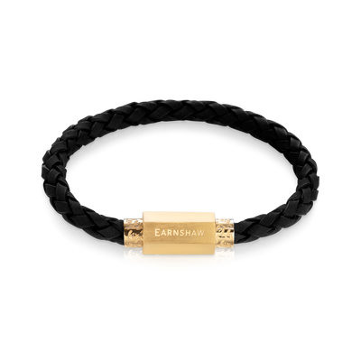 THOMAS EARNSHAW LONGCASE LEATHER BRACELET GILDED OBSIDIAN ES-002-B1