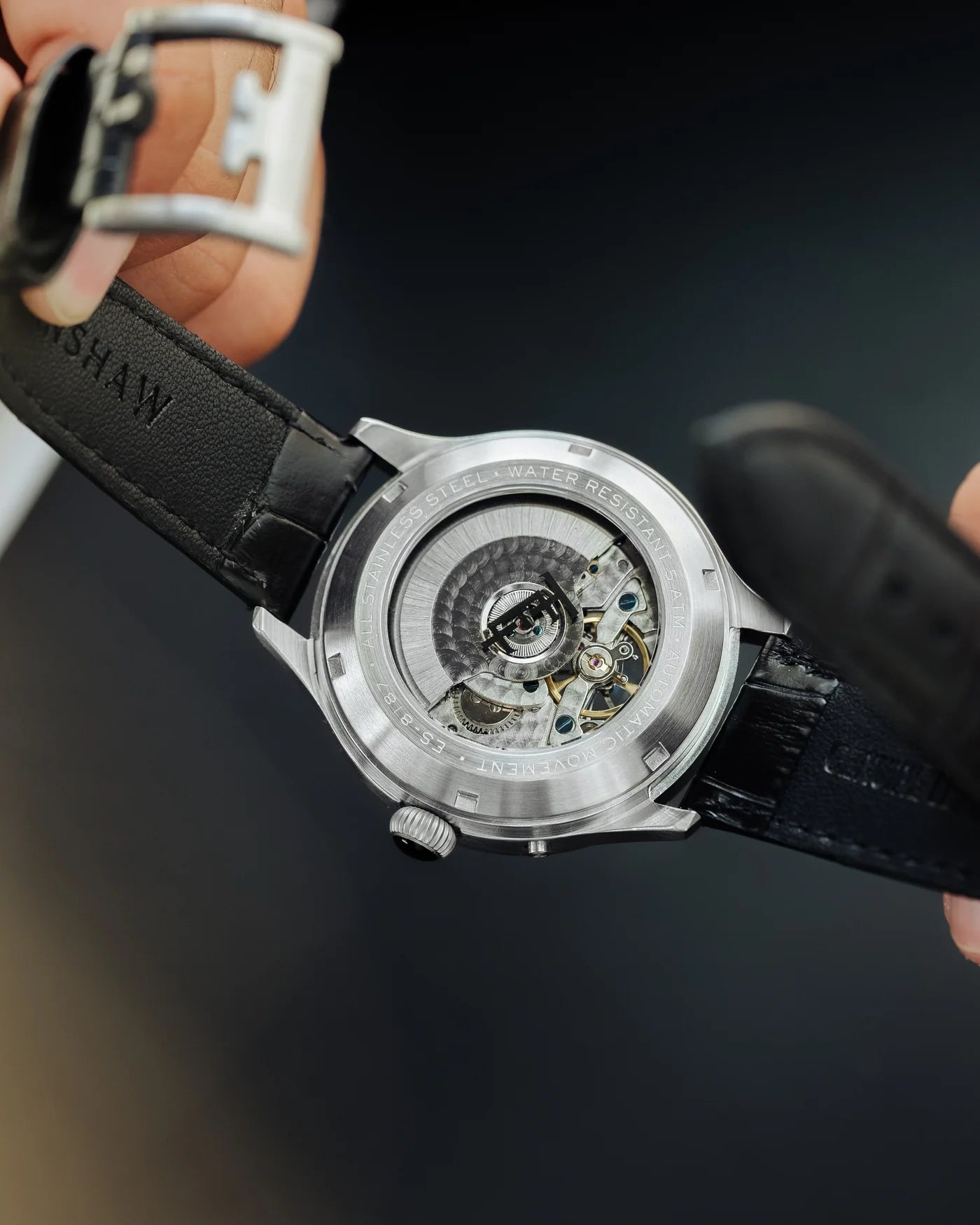 THOMAS EARNSHAW BARON GRAND DATE CALENDAR OPEN HEART AUTOMATIC Forestry Green ES-8187-03