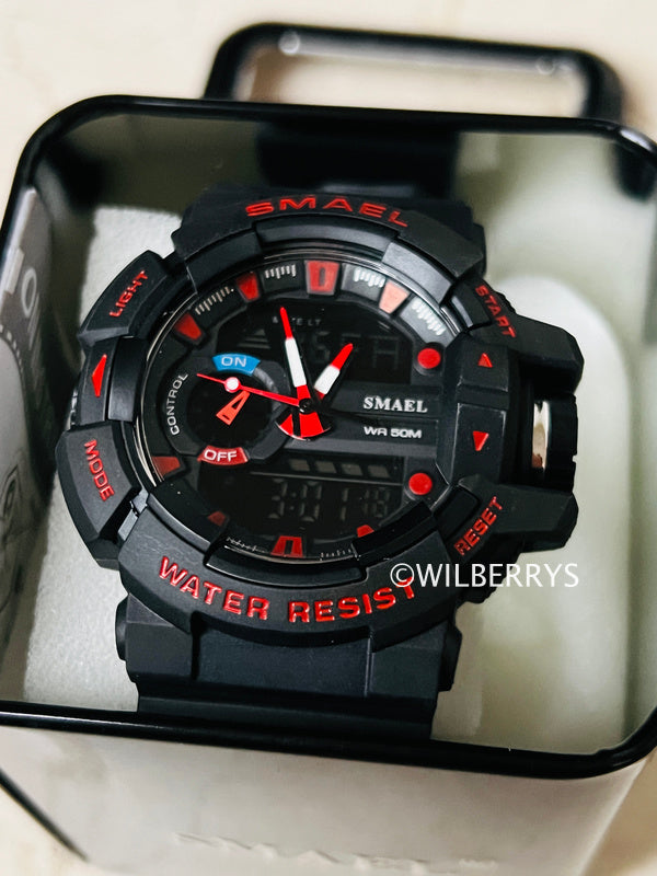 SMAEL Men's S-SHOCK Gas Mask Dual Time Watch