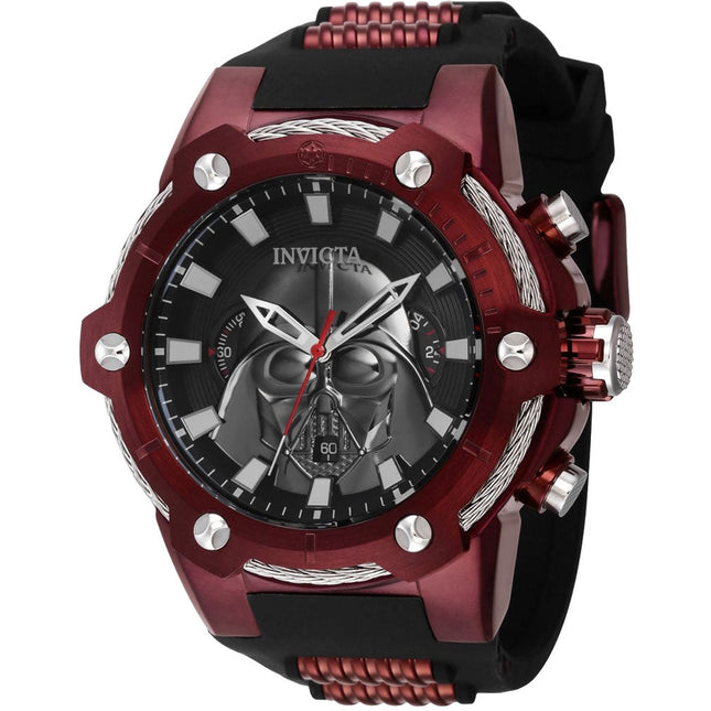 INVICTA Men's STAR WARS Darth Vader Chronograph Ionic Red Silicone Steel Infused Watch