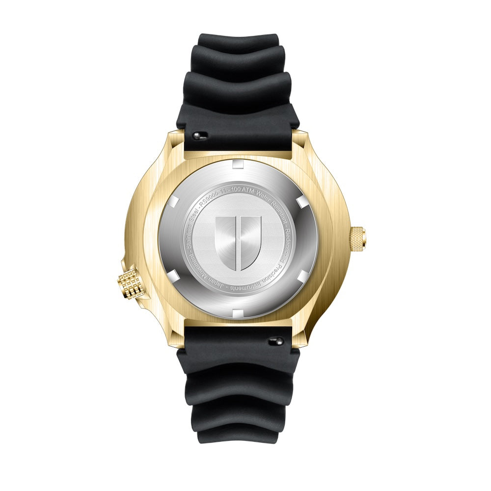 RIEDENSCHILD PRECISION INSRUMENTS GERMANY Divers Taucheruhr 1000m Helium Valve Watch Gold/Black image 5