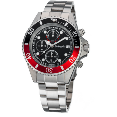 EICHMULLER since 1950 Diver Chrono 20ATM Silver/Black/Red Watch image 0