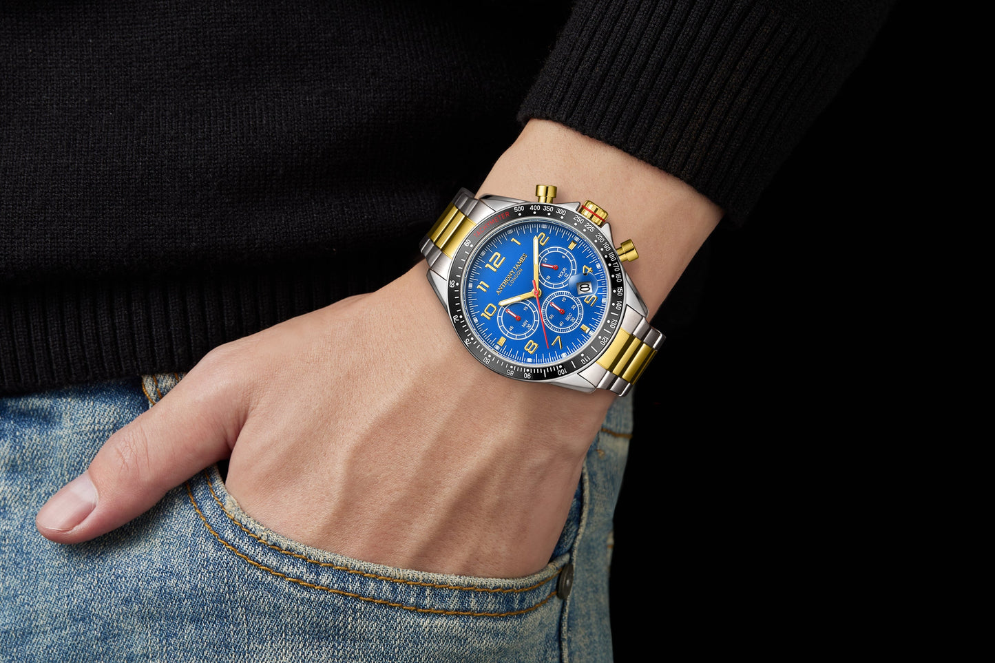 Tachymeter Chrono Two Tone Blue image 3