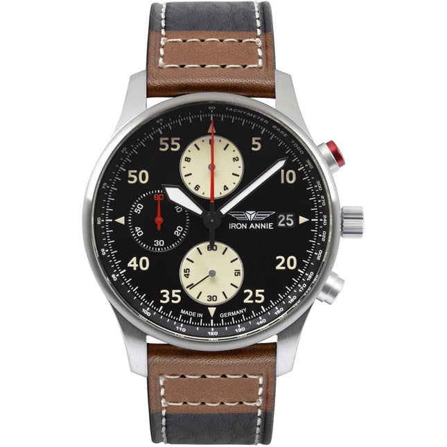 IRON ANNIE F-13 Tempelhof Chronograph 56702 Leather Watch