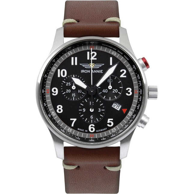 IRON ANNIE F-13 Tempelhof Chronograph 56882 Leather Watch