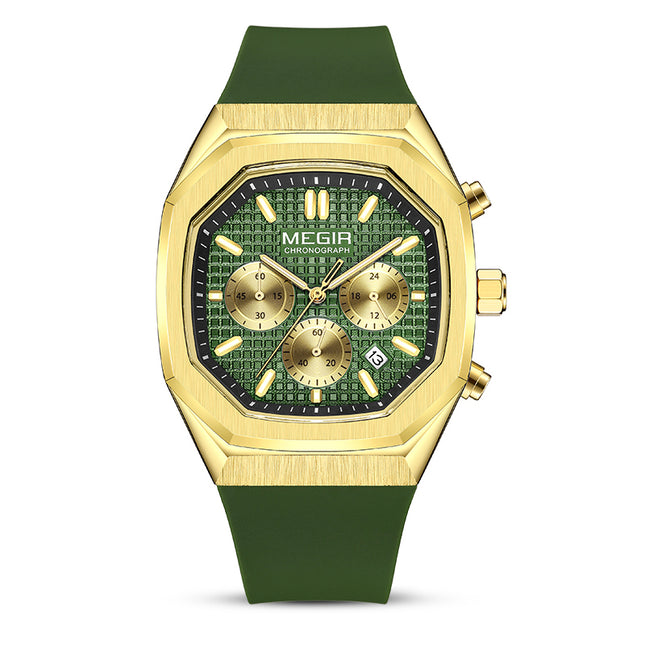 MEGIR Men's Oaki Chronograph Gold / Green Watch