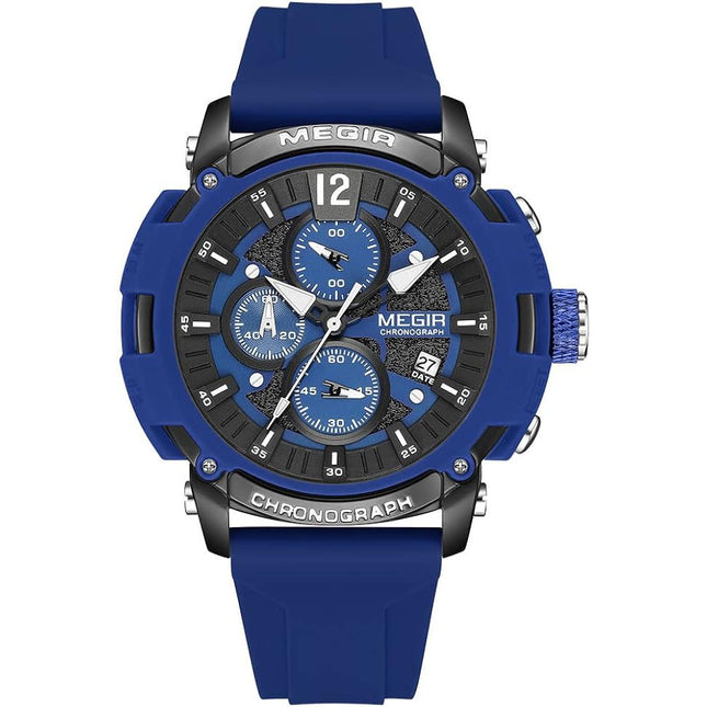MEGIR Men's Military Sport Chronograph Royal Blue Watch