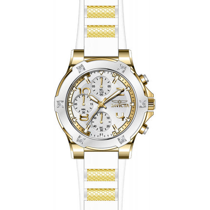 INVICTA Women's SPORT Elitist Gold / White Silicone Chronograph Watch