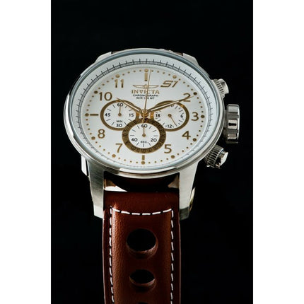 INVICTA Men's S1 Rally Desert Chronograph Leather Brown Watch
