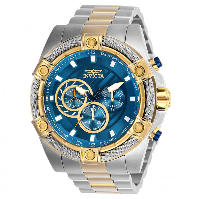 INVICTA Men's Bolt Jet Engine Chronograph Two Tone/Blue Ice Wire 52mm Watch