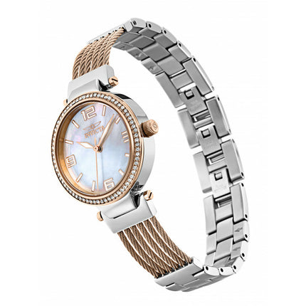 INVICTA Women's Bolt Cable Strap 30mm Rose Gold/Silver Watch