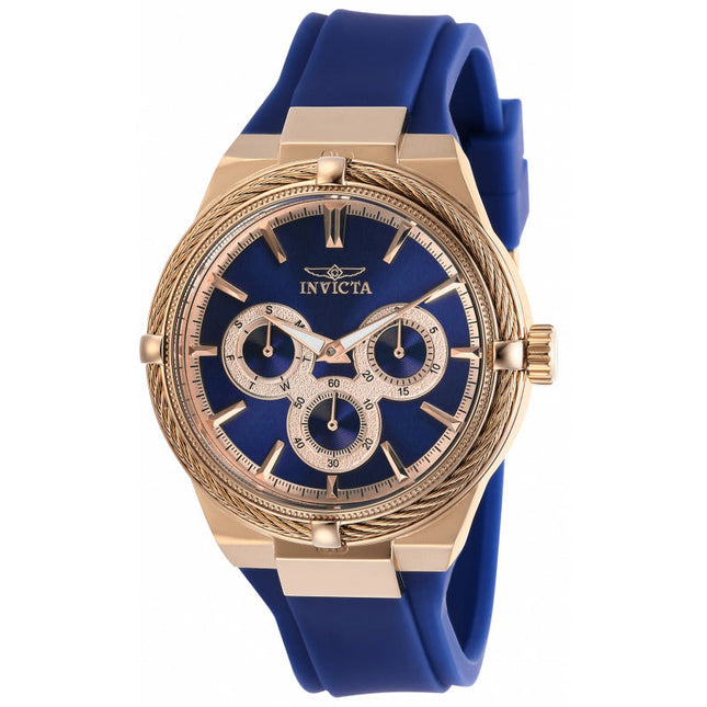 INVICTA Women's Bolt Rose Gold/Blue Silicone Cable 39mm Watch