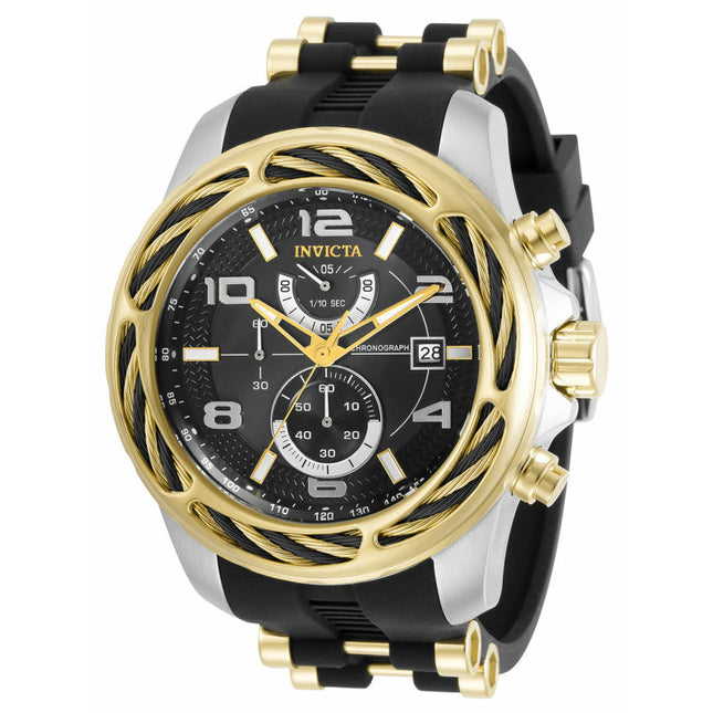 INVICTA Men's Bolt Navigator Chronograph Silver/Gold/Black Silicone Steel Infused 53mm Watch