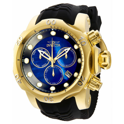 INVICTA Men's Venom Chronograph 1000m Silicone Gold/Blue 54mm Watch