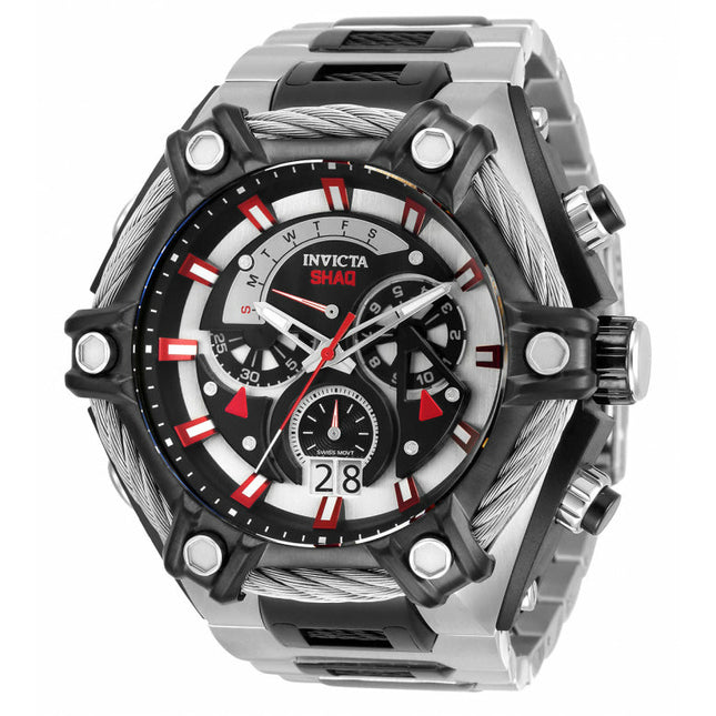 INVICTA Men's SHAQ Chronograph 60mm Steel Silver/Black Cable Infused Watch