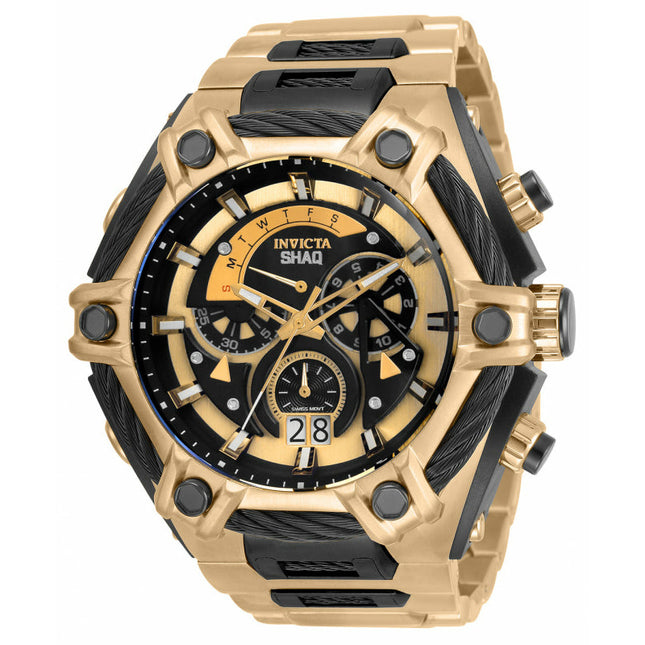 INVICTA Men's SHAQ Chronograph 60mm Steel Gold/Black Cable Infused Watch