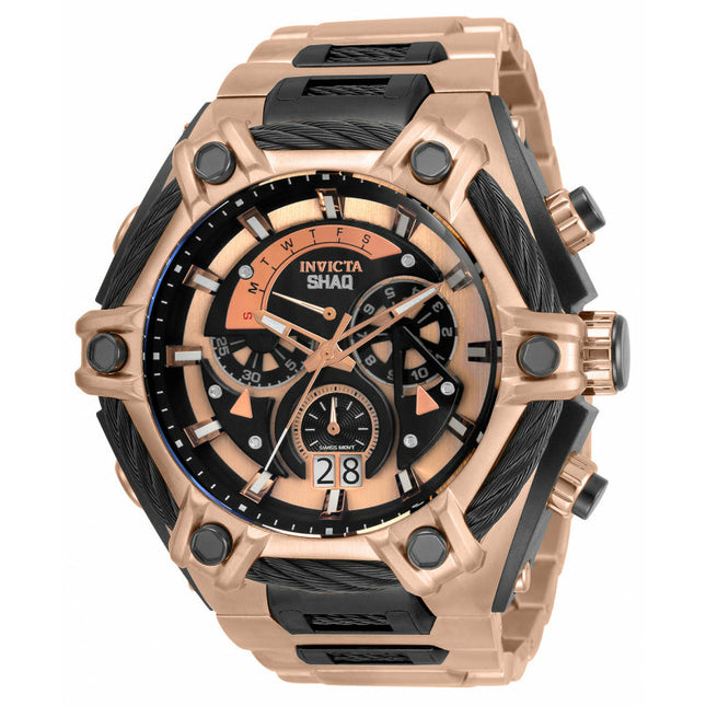 INVICTA Men's SHAQ Chronograph 60mm Steel Rose Gold/Black Cable Infused Watch