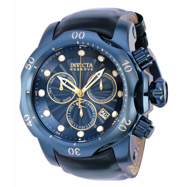 INVICTA Men's Reserve Venom Chronograph 1000m Ionic Blue Leather 52mm Watch