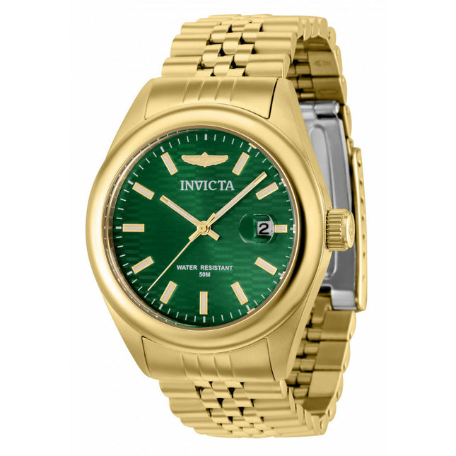 INVICTA Women's Lady Aviator 38mm Gold/Green Jubilee Bracelet Watch