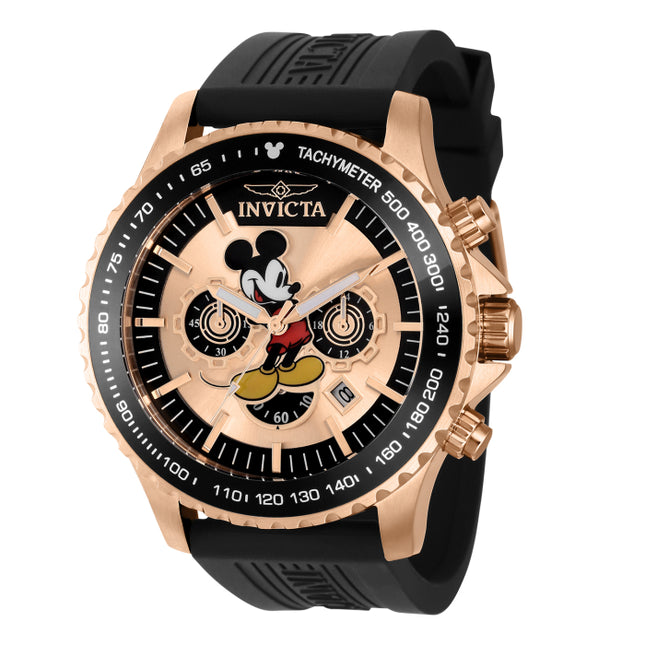 INVICTA Men's Disney Limited Edition Mickey Mouse 48mm Chronograph Rose Gold/Silicone Watch